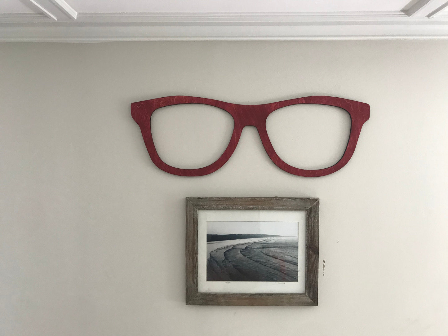 Giant Eye Glasses Cutout | Back to School Teacher Gift | Wood Wall Hanging Library Decor | Classroom Book Present | Chic Office Decorations