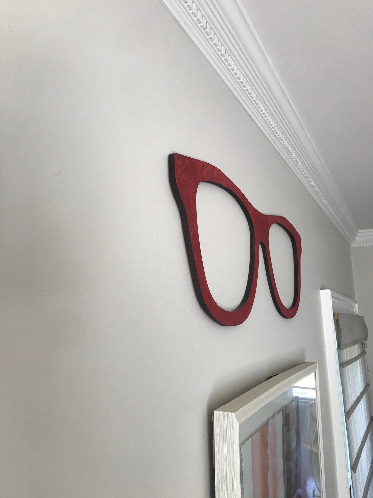 Giant Eye Glasses Cutout | Back to School Teacher Gift | Wood Wall Hanging Library Decor | Classroom Book Present | Chic Office Decorations