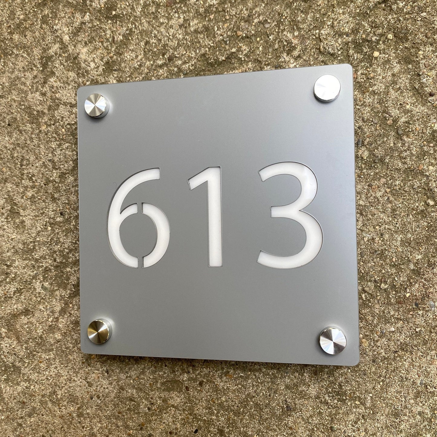 house Number Sign 5.5"X5.5" | Modern Custom Home Acrylic Street Address Sign Waterproof | Outdoor Weatherproof UV Resistant