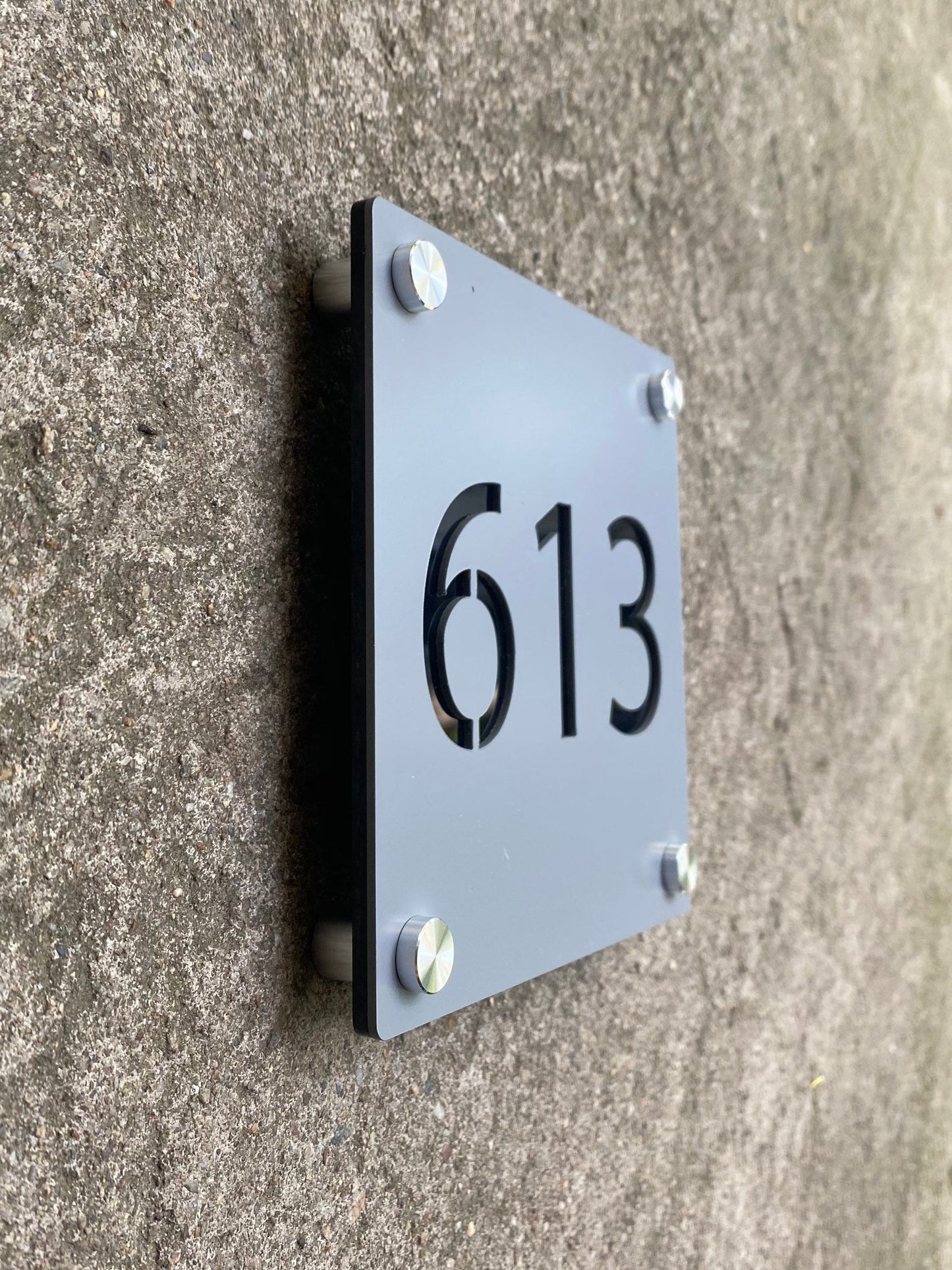 house Number Sign 5.5"X5.5" | Modern Custom Home Acrylic Street Address Sign Waterproof | Outdoor Weatherproof UV Resistant