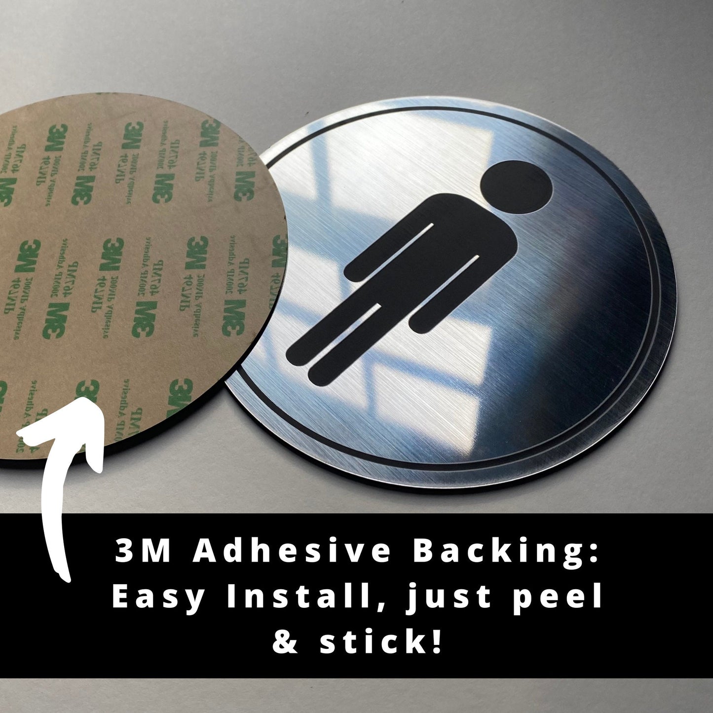 Bathroom Signs Airbnb Home Office | Mens Womens Room | 5.5" Weatherproof & UV Resistant with Adhesive Backing | Priced per sign not a set
