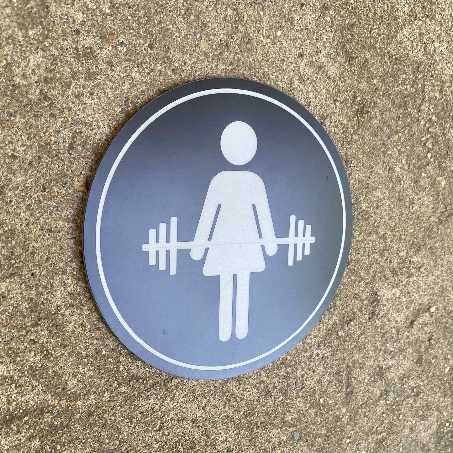 Gym Womens Mens Bathroom Sign | Crossfit Barbell Hotel Restroom Acrylic Handicap Bathroom | Adhesive Backing | Price per sign not a set