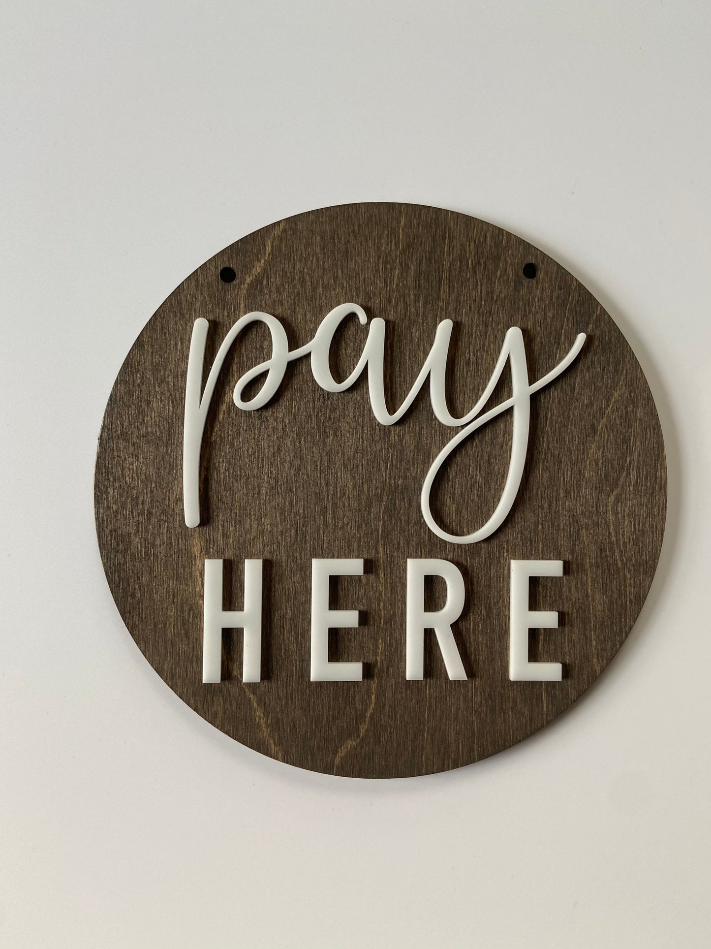 Pay Here Business Counter Sign | Custom Coffee Shop Restaurant Bakery Ice Cream Stand | Brewery Cafe Decor Signs | Rustic Modern Display