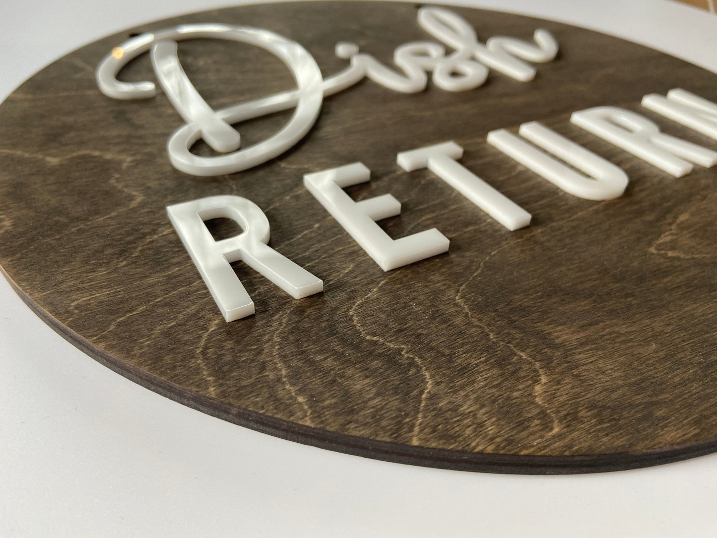 Dish Return BUSINESS Sign Wayfinding Custom COFFEE SHOP Restaurant Bakery Ice Cream Stand | Kitchen Cafe Decor Signs | Rustic Modern Display