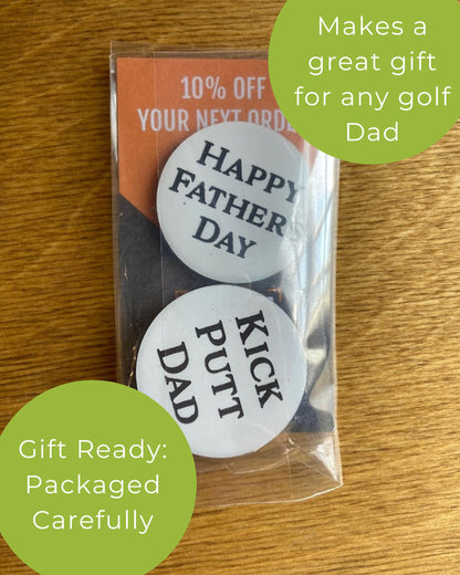 Fathers Day Golf Ball Markers | Funny Pun Set of 4 | Gift for Golfer | Golf Swag | Poker Chip Size