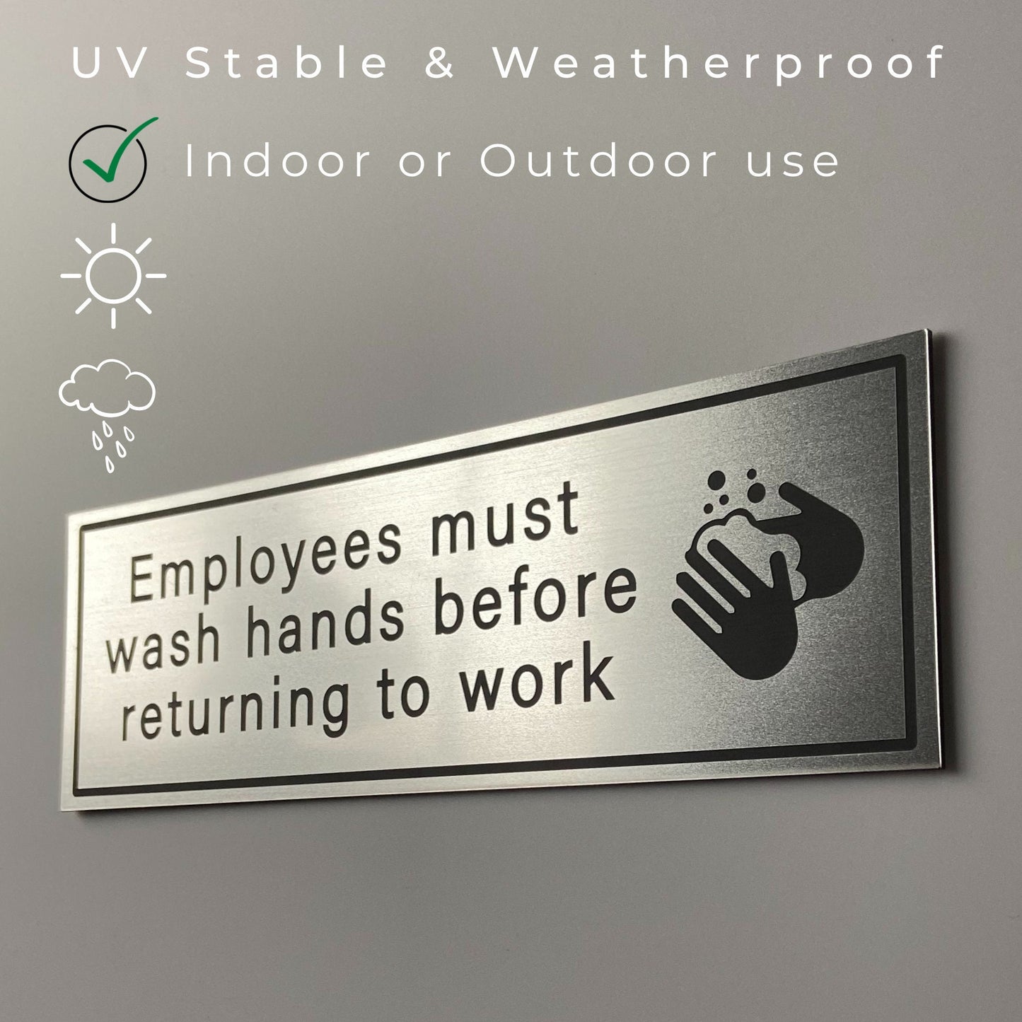Employees Must Wash Hands Sign | Cafe Restaurant Bathroom