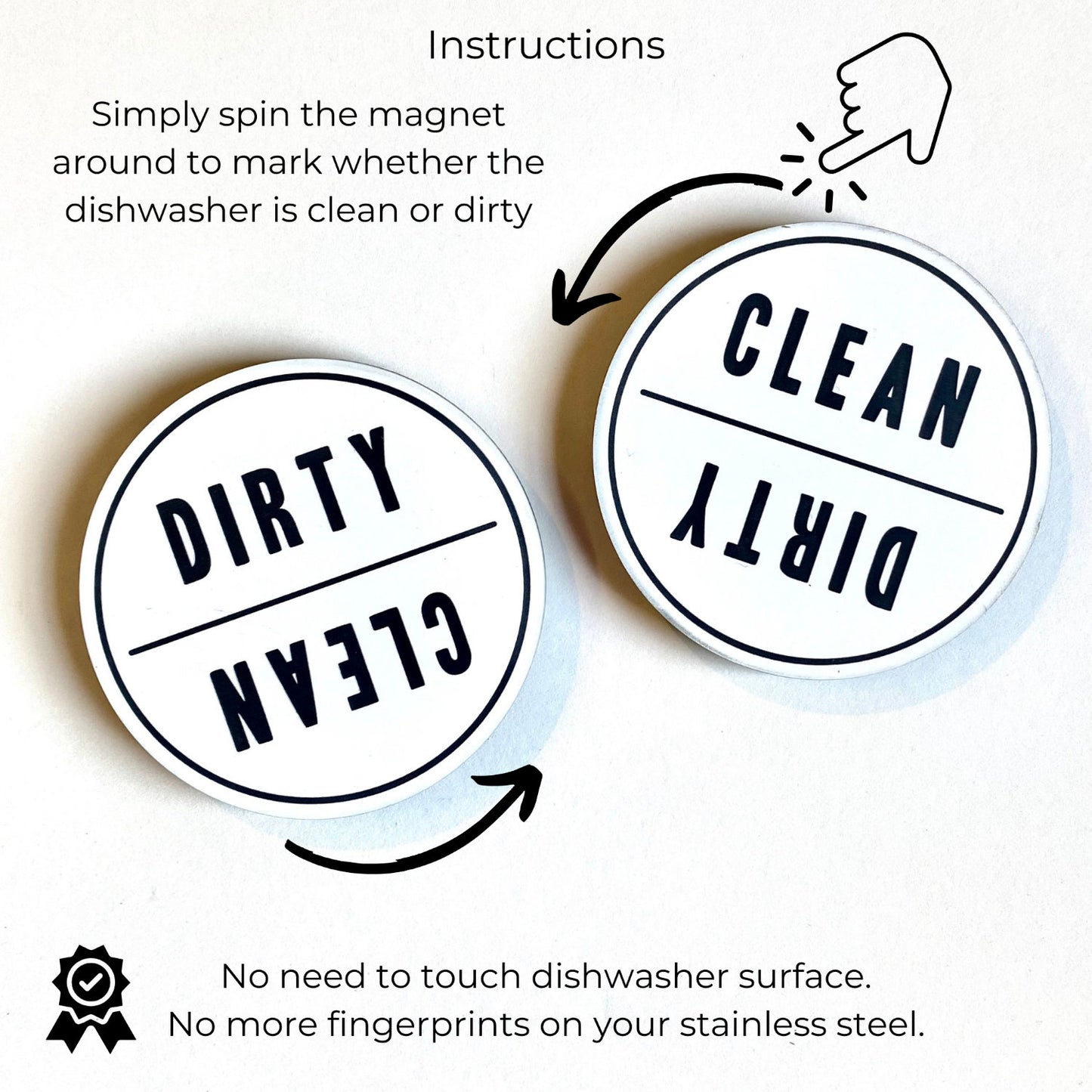 Clean Dirty Dishwasher Magnet | Reversible Kitchen Organizing Label | 3x3"
