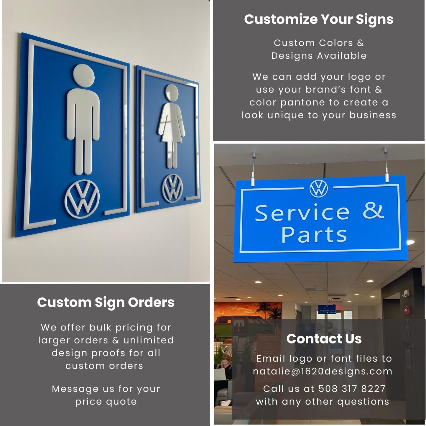 12x12” ORDER Here PICK UP Here Business Sign | Custom Coffee Shop Restaurant Bakery Ice Cream Stand | Priced Per Sign Not Sold as a Set