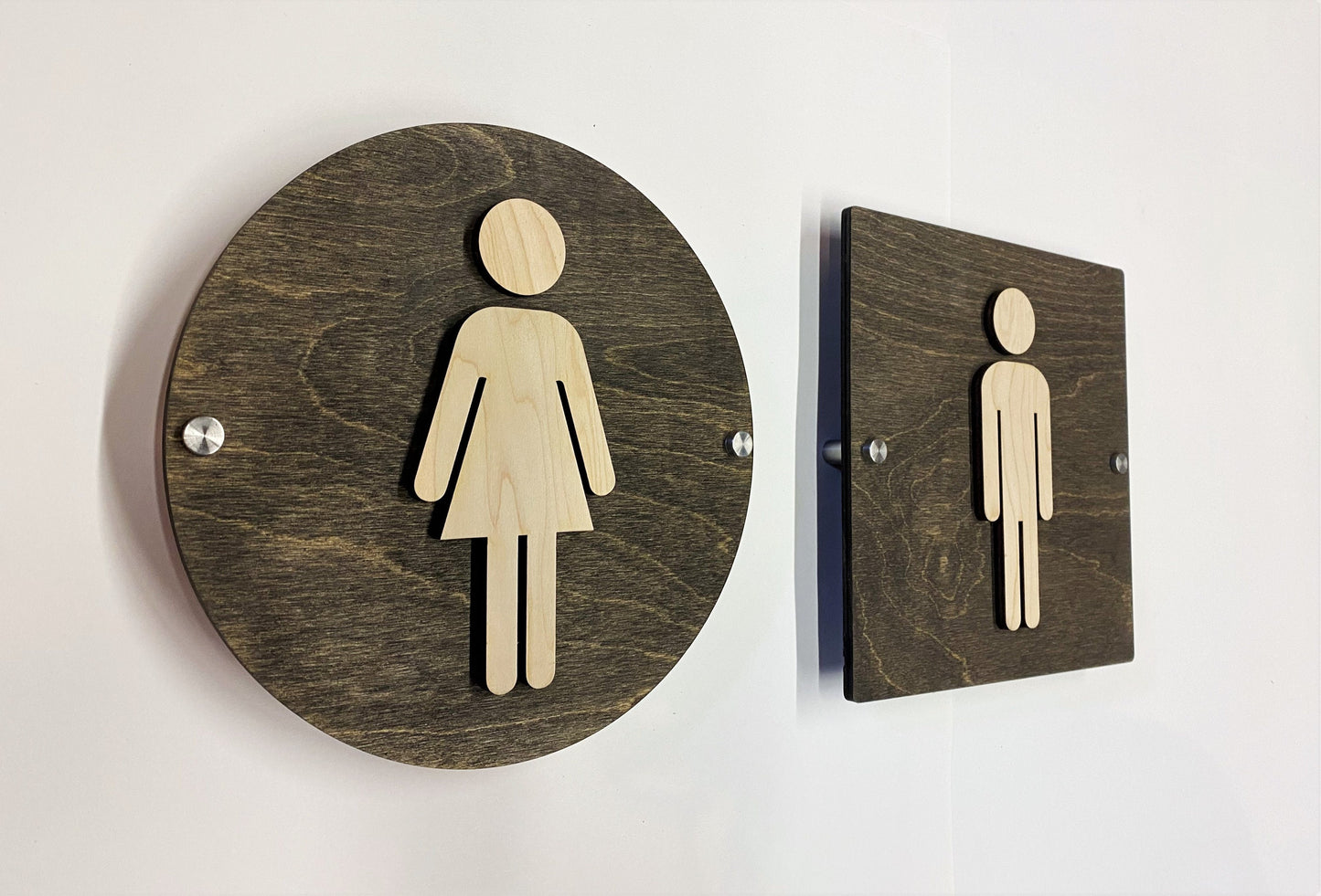 Office Door Wayfinding Signs Wood Acrylic Custom Business Rustic Decor 9 x 9 "| Priced per sign not as a set