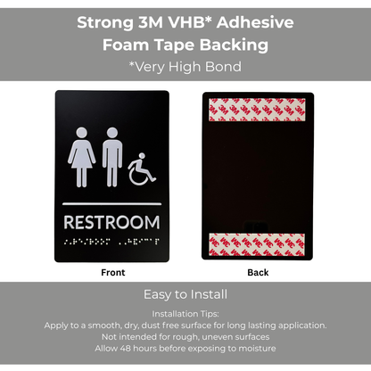 ADA Restroom Sign with Braille