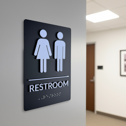 ADA Restroom Sign with Braille