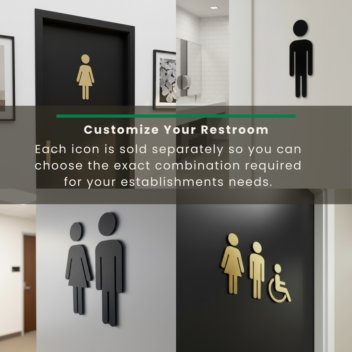 Acrylic Restroom Icon Decal | Custom Sign | 1620 Designs