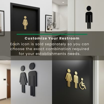 Acrylic Restroom Icon Decal | Custom Sign | 1620 Designs
