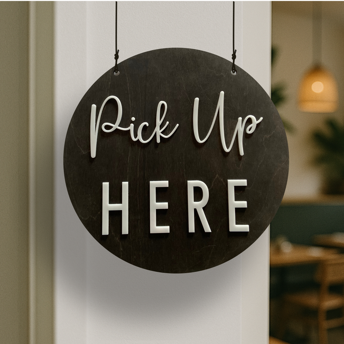 Order Here / Pick Up Here Sign, Modern Script | Custom Sign | 1620 Designs