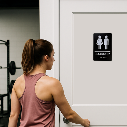 ADA Restroom Sign with Braille