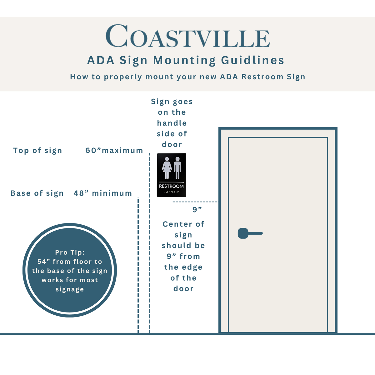 ADA Restroom Sign with Braille