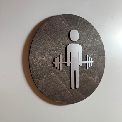 Rustic Wood & Acrylic Gym Restroom Sign | Custom Sign | 1620 Designs