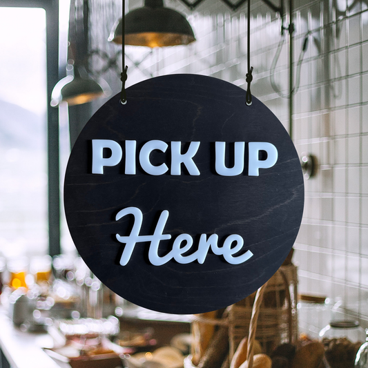 Order Here / Pick Up Here Sign, Bold Block Letter | Custom Sign | 1620 Designs