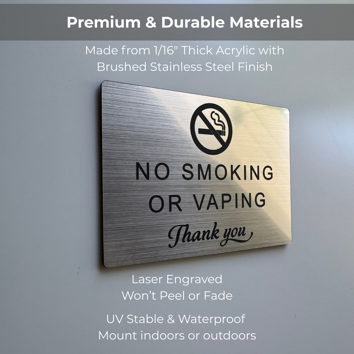 No Smoking or Vaping Sign
