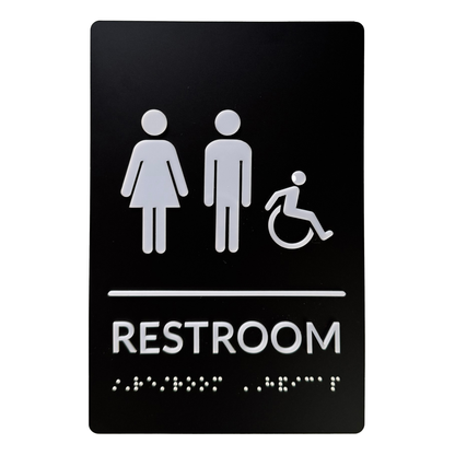 ADA Restroom Sign with Braille