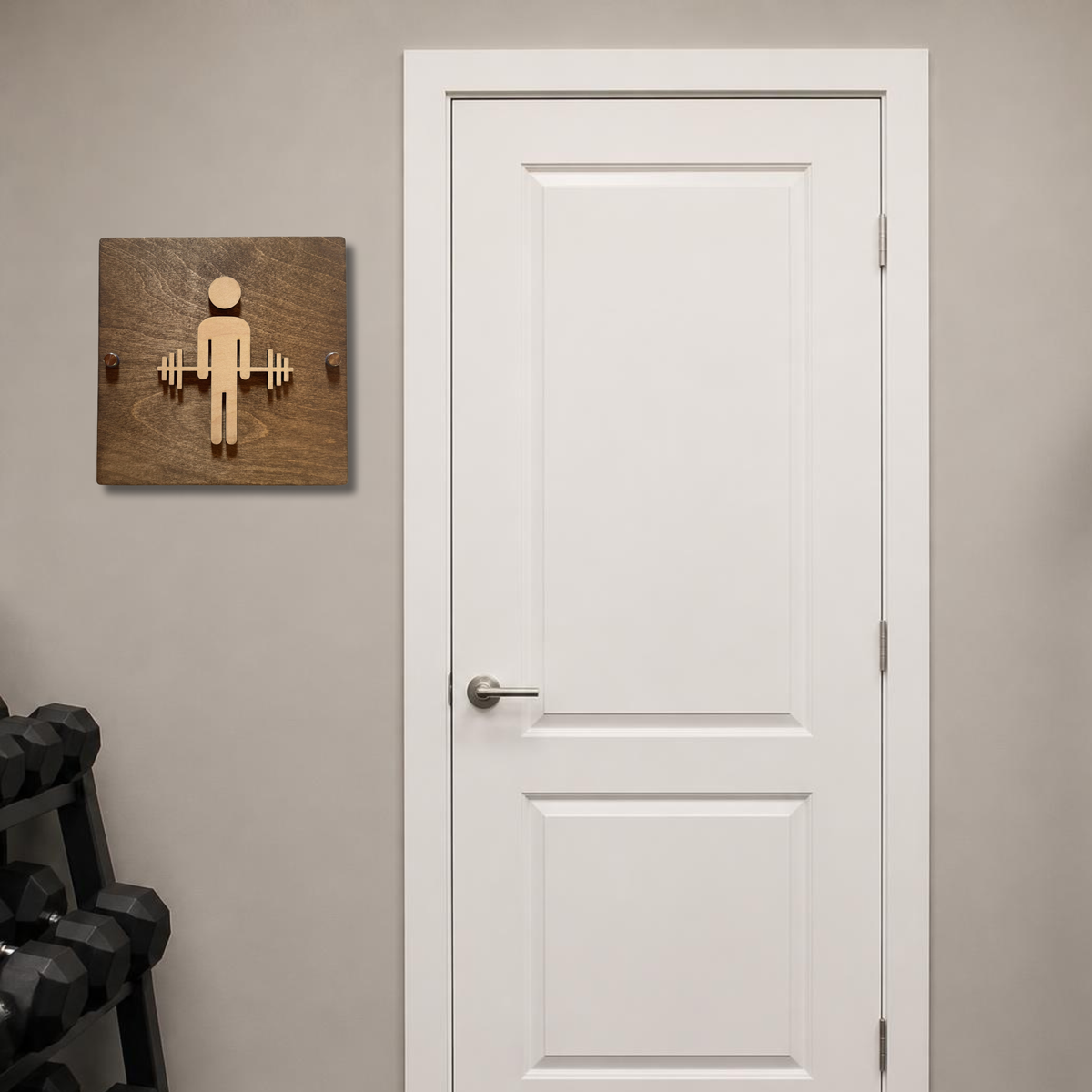 Rustic Wood & Acrylic Gym Restroom Sign | Custom Sign | 1620 Designs