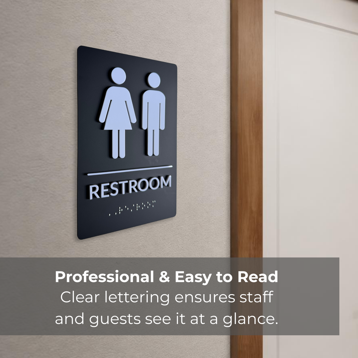 ADA Restroom Sign with Braille