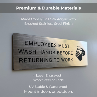 Employees Must Wash Hands Sign