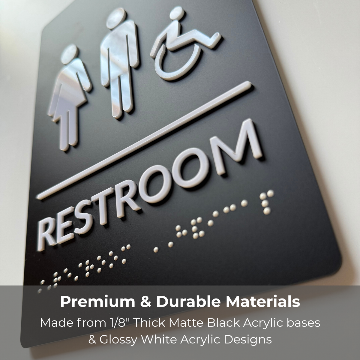 ADA Restroom Sign with Braille