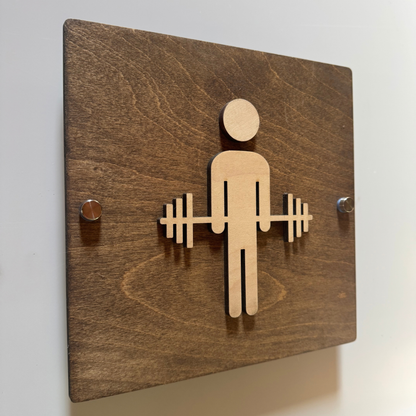 Rustic Wood & Acrylic Gym Restroom Sign | Custom Sign | 1620 Designs