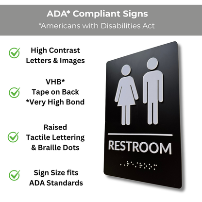 ADA Restroom Sign with Braille