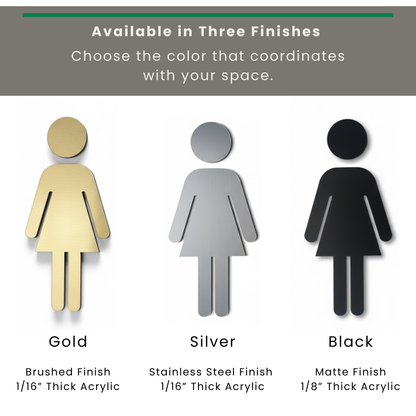 Acrylic Restroom Icon Decal | Custom Sign | 1620 Designs
