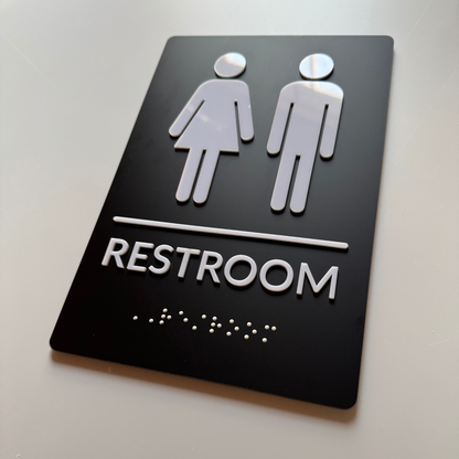 ADA Restroom Sign with Braille