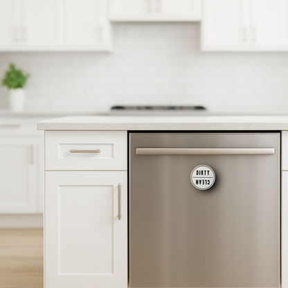 Clean Dirty Dishwasher Magnet | 3x3” Reversible Kitchen Label for Easy Dish Organization | Modern Kitchen Decor