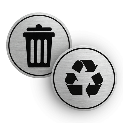 Trash Recycle Sticker | Office Building Kitchen Organization | Set of 2