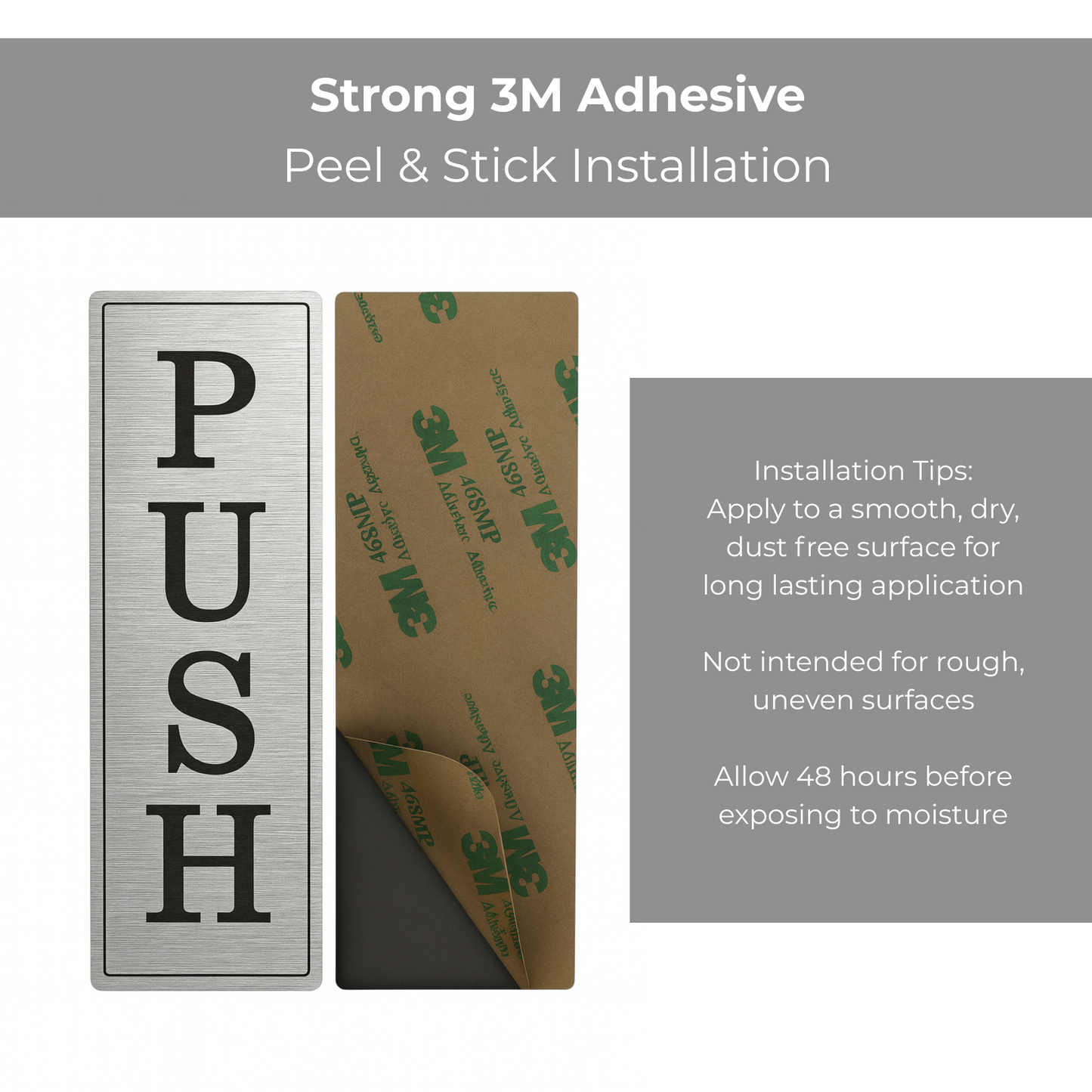 Push Pull Door Sign | Set of 2 Engraved Decal | Coffee Shop Entrance Business Sign | 3M Adhesive Easy to Install | Weatherproof UV Resistant