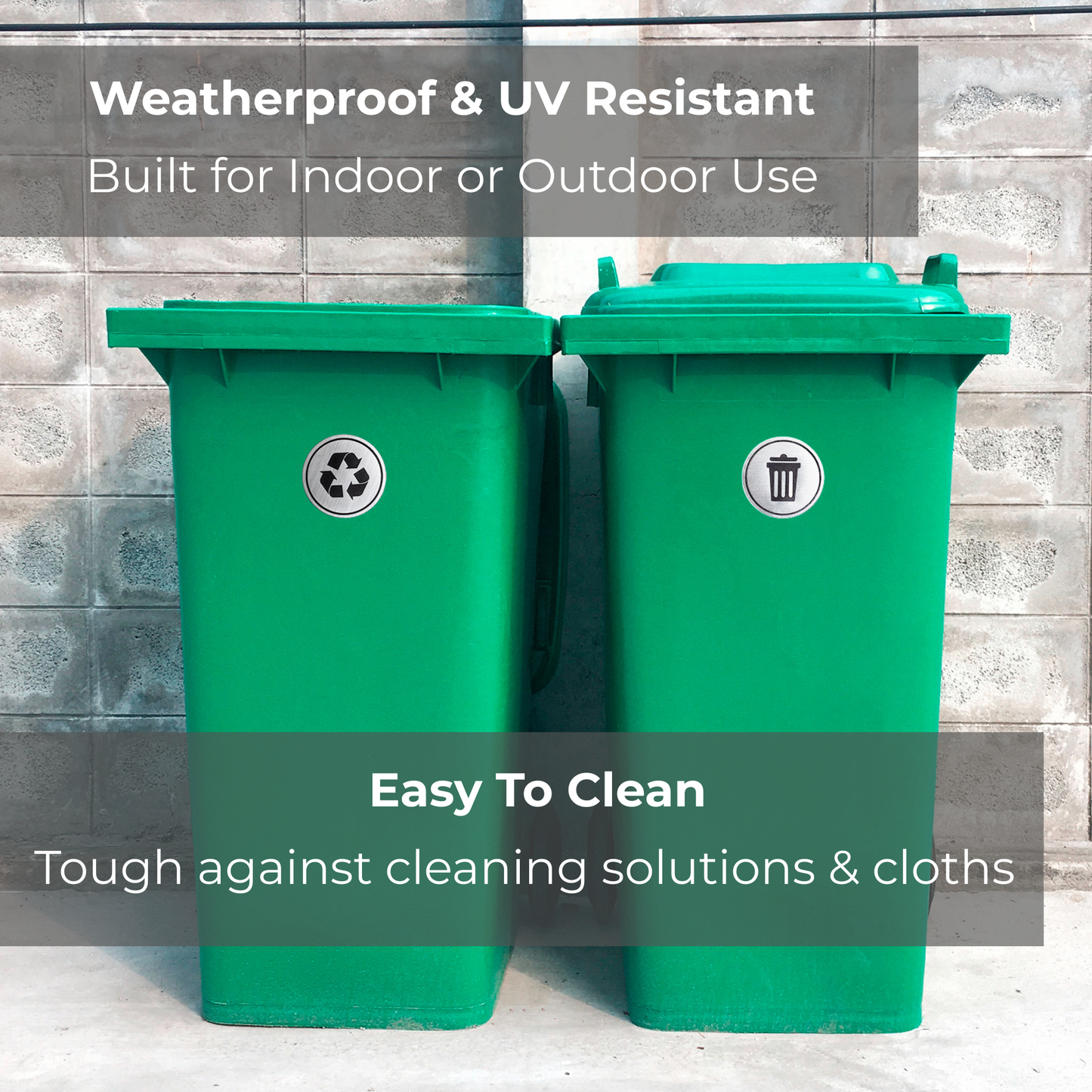 Trash Recycle Sticker | Office Building Kitchen Organization | Set of 2