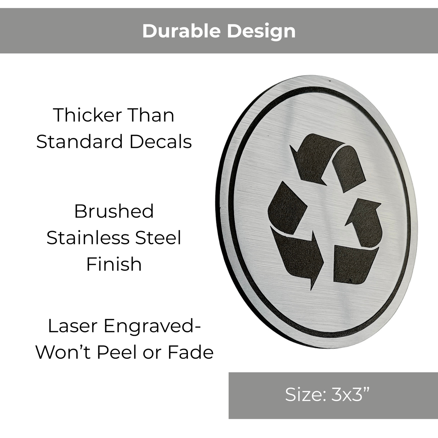 Trash Recycle Sticker | Office Building Kitchen Organization | Set of 2