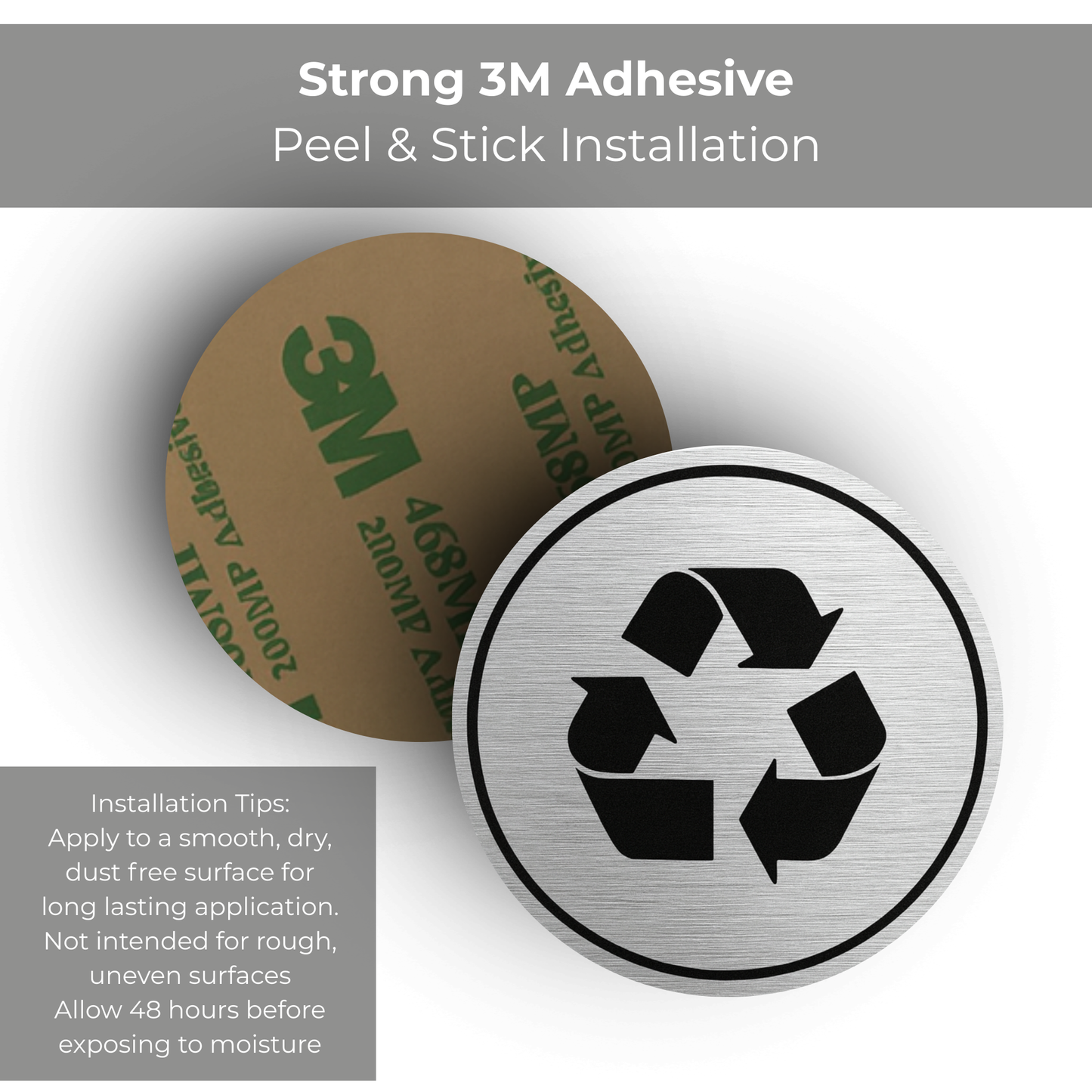 Trash Recycle Sticker | Office Building Kitchen Organization | Set of 2