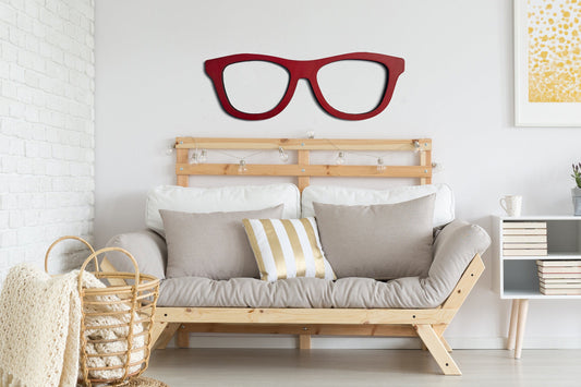 Giant Eye Glasses Cutout | Back to School Teacher Gift | Wood Wall Hanging Library Decor | Classroom Book Present | Chic Office Decorations