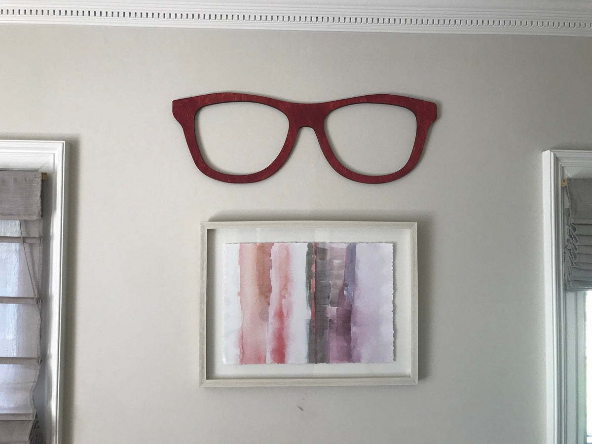 Giant Eye Glasses Cutout | Back to School Teacher Gift | Wood Wall Hanging Library Decor | Classroom Book Present | Chic Office Decorations | Custom Sign | 1620 Designs
