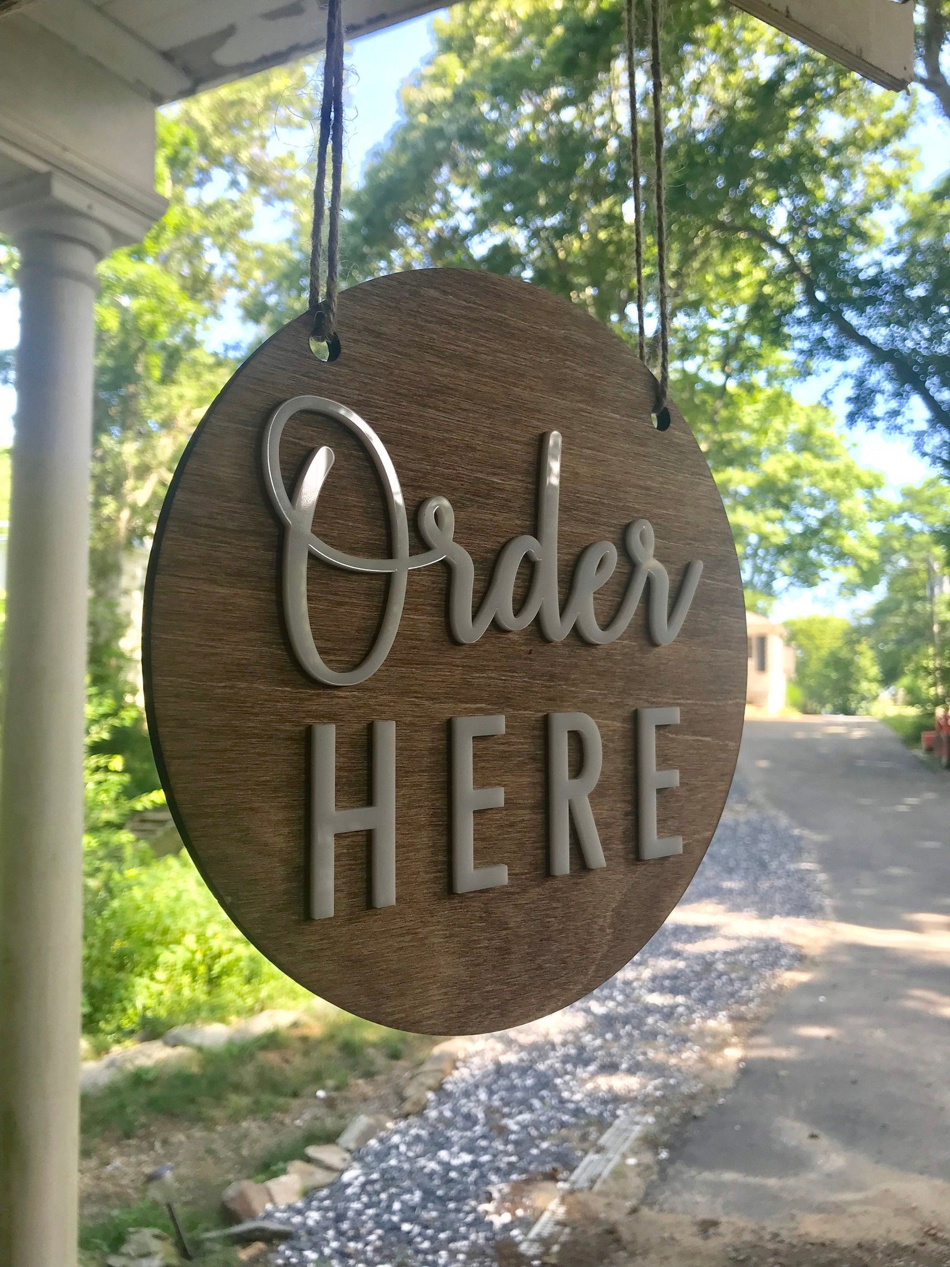 24x24" Order Here Pick up Here Business LARGE Sign | Custom COFFEE SHOP Restaurant Bakery Ice Cream | Cafe Decor Window Display