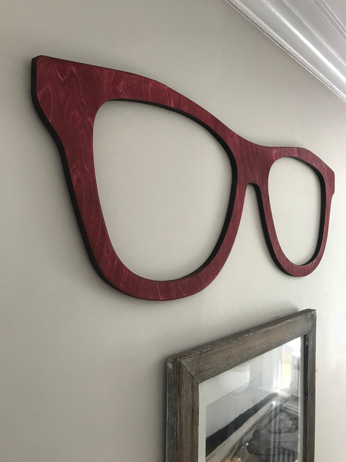 Giant Eye Glasses Cutout | Back to School Teacher Gift | Wood Wall Hanging Library Decor | Classroom Book Present | Chic Office Decorations | Custom Sign | 1620 Designs
