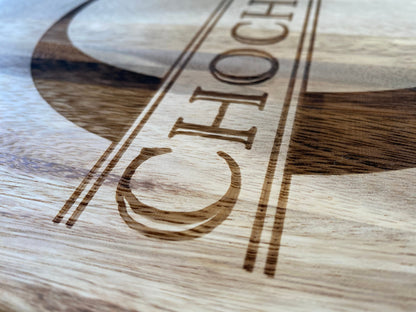 CUSTOM Acacia Wood Cheese Board | Wedding Gift Last Name Housewarming Present | Rustic Farmhouse Kitchen | Personalized Cutting Tray | Custom Sign | 1620 Designs