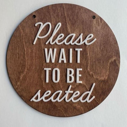 Please Wait to Be Seated Seat Yourself Cafe BUSINESS Sign | Custom HOSTESS Stand Restaurant Bar | Coffee Shop Breakfast Diner