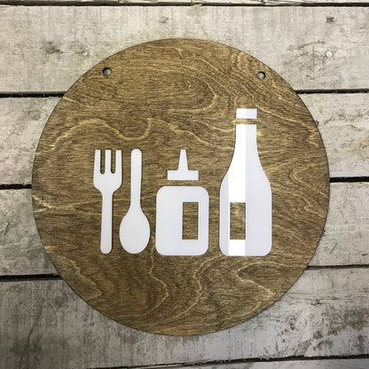 Condiment Icons Restaurant BUSINESS Sign | Custom Cafe COFFEE SHOP Bakery Ice Cream Stand Display