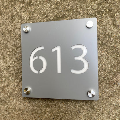 house Number Sign 5.5"X5.5" | Modern Custom Home Acrylic Street Address Sign Waterproof | Outdoor Weatherproof UV Resistant