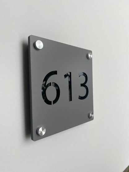house Number Sign 5.5"X5.5" | Modern Custom Home Acrylic Street Address Sign Waterproof | Outdoor Weatherproof UV Resistant