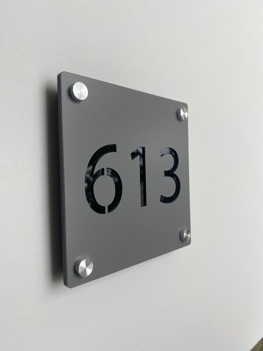 house Number Sign 5.5"X5.5" | Modern Custom Home Acrylic Street Address Sign Waterproof | Outdoor Weatherproof UV Resistant | Custom Sign | 1620 Designs