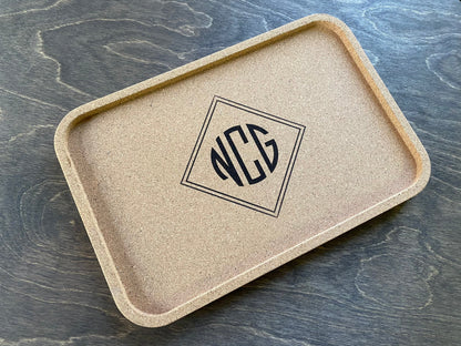 Custom Monogram Cork Tray | Custom Sign | 1620 Designs