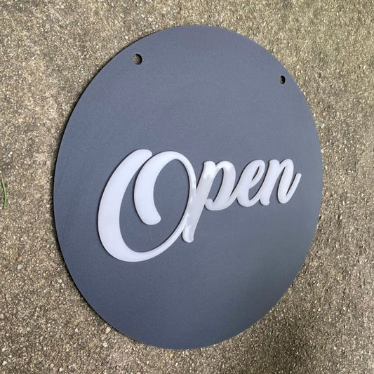 Open Closed Double Sided Business Door Sign | Indoor Outdoor UV Stable and Weatherproof | Cafe Coffee Shop | Custom Sign | 1620 Designs